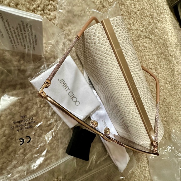 Jimmy Choo | LAVI 60mm Sunglasses in Gold Havana w/ Brown Gradient & Flash Lense - Picture 10 of 12